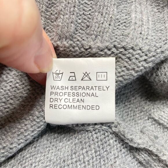 Nordic Snowflake Button Up Grandad Cardigan Sweater Gray Sz L - Picture 13 of 14